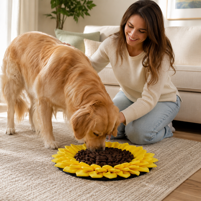 Sunflower Snuffle Mat – Washable Dog Enrichment Toy
