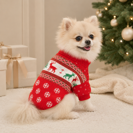 HolidayKnit Dog Sweater