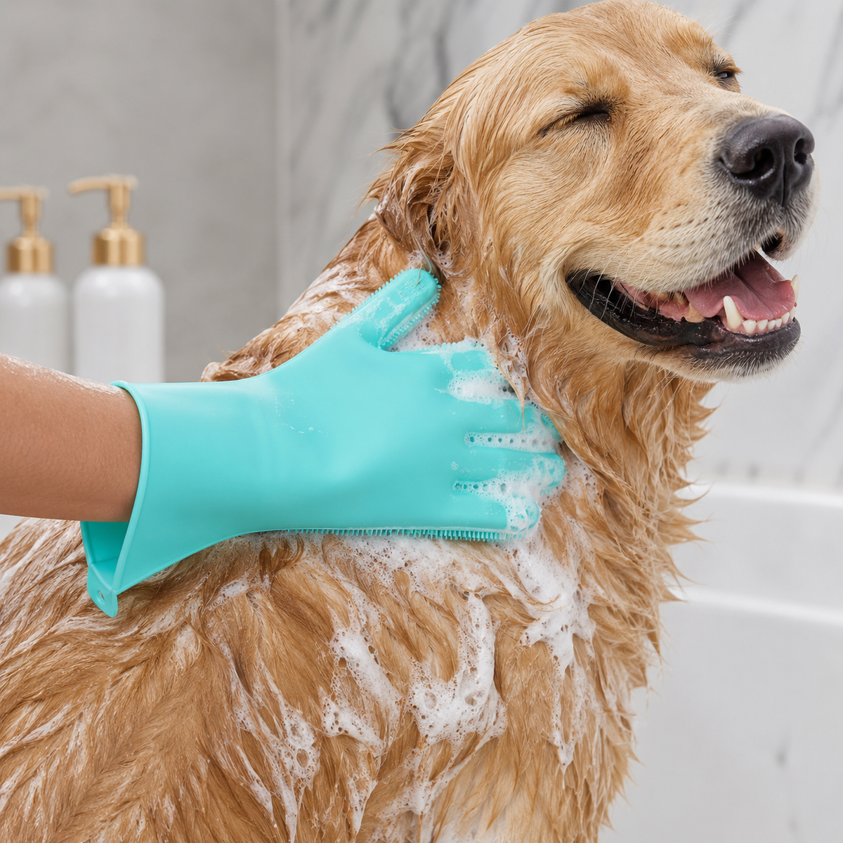 Aura Grooming Bath Gloves