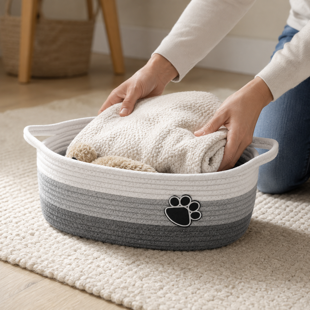 WovenPaw Dog Toy Basket