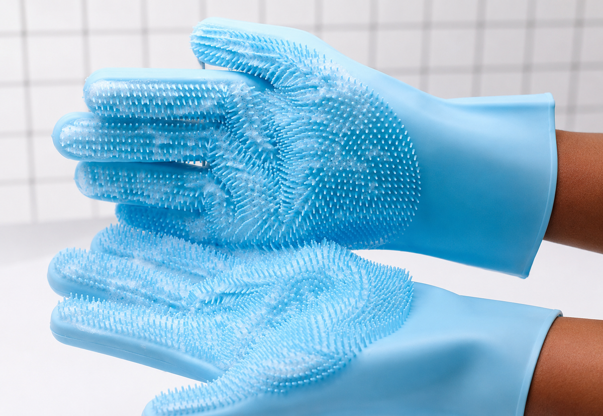 Aura Grooming Bath Gloves